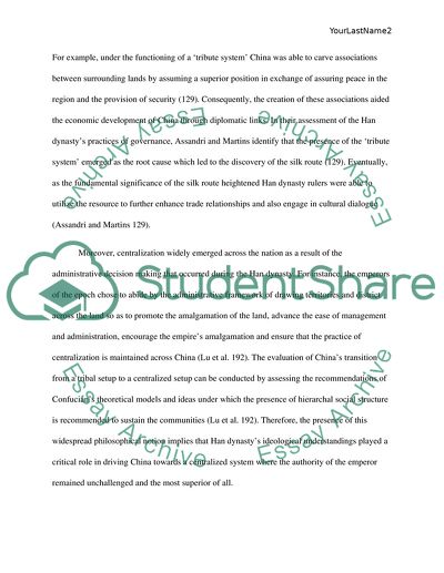 Shang and Qin dynasty. Han dynasty