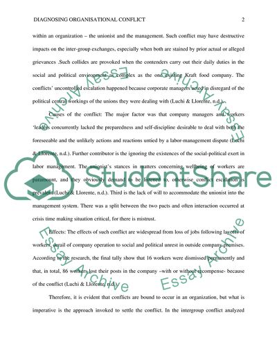 Diagnosing an Organizational Conflict