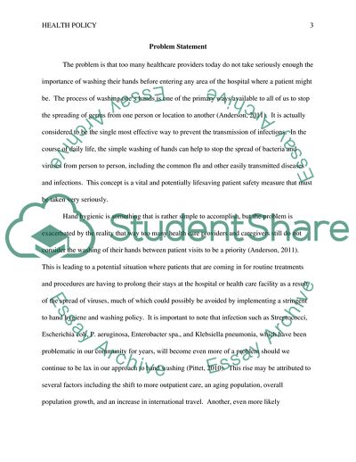 Health Policy Analysis on Hand Hygiene