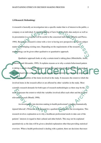 Maintaining Ethics in Decision-Making Process