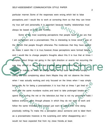 Sekf Assessment: Communication Style Paper