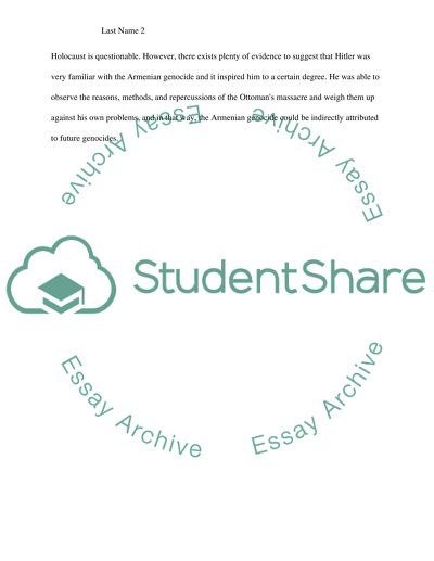 To What Extent Did The Armenian Genocide Inspire Hitlers Holocaust