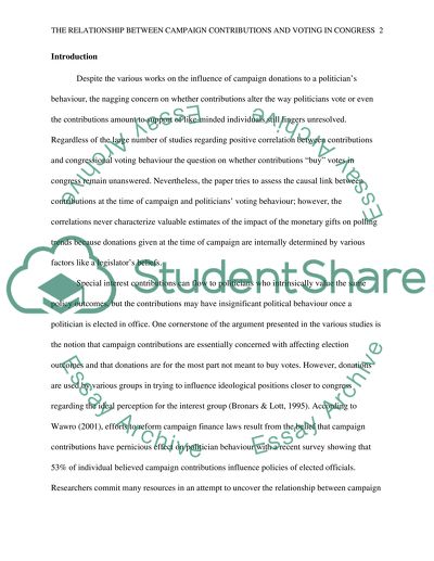 The Relationship between Campaign Contributions and Voting in Congress