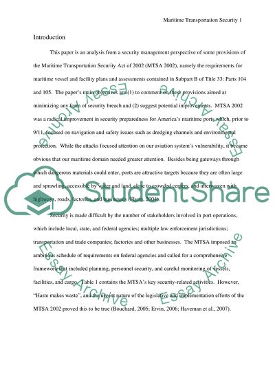 Maritime Transportation Security Act