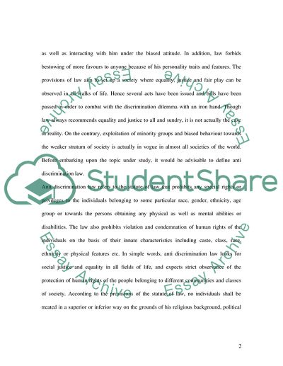 Anti Discrimination Law