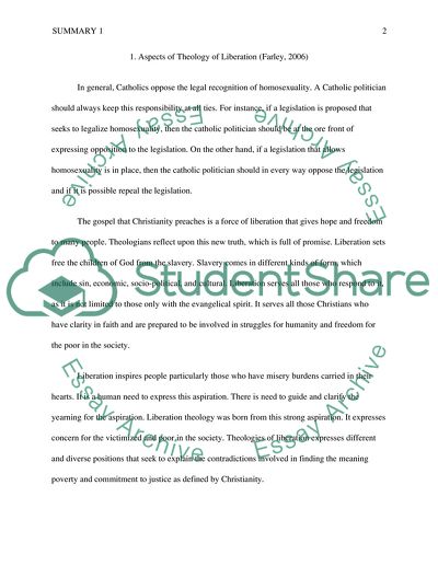 Aspects of Theology of Liberation