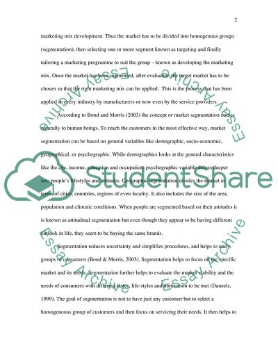 Market Segmentation Is Essential to Achieve the Optimum Marketing Mix