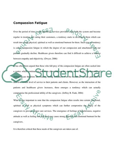 compassion fatigue essay