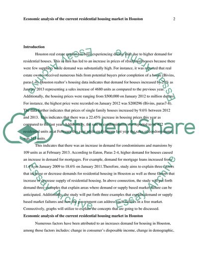 Economic Analysis of the Current Residential Housing Market in Houston