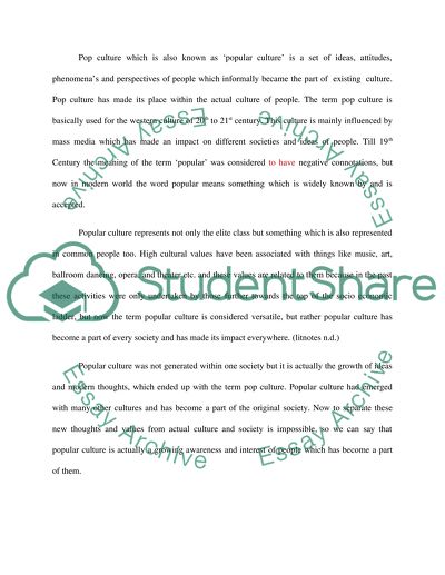 Popular Culture - Can It Be Seen as a Commodity