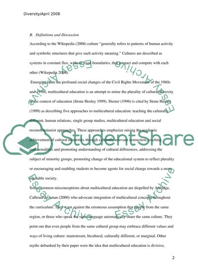 Peculiar properties of multicultural education