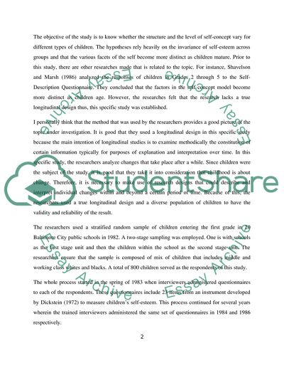 Social Structure and Self-Esteem in Young Children