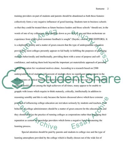 Factors that effect college learning