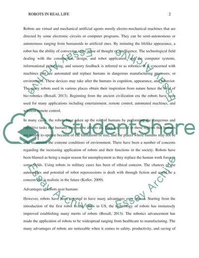 Impact of Robots in Real Life