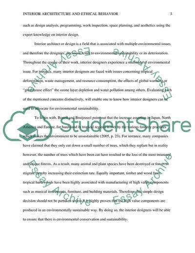 Interior Architecture and Ethical Behavior