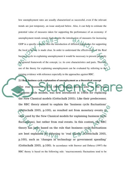 The Real Business Cycle Explanation of Unemployment