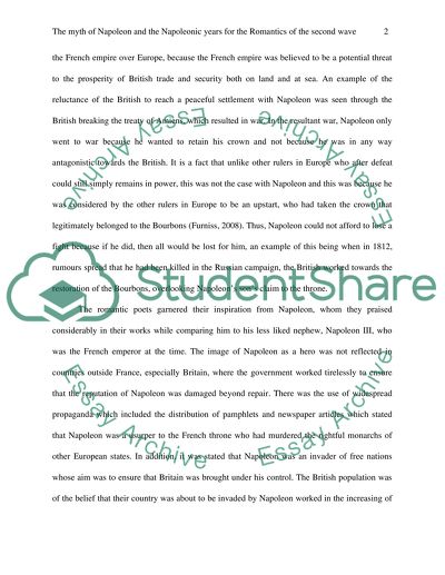 The myth of Napoleon and the Napoleonic years for the Romantics of the second wave