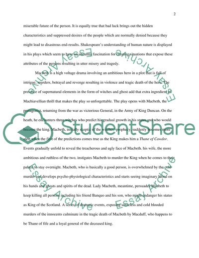 Literary and Philosophical Purpose of Bad Luck in Macbeth