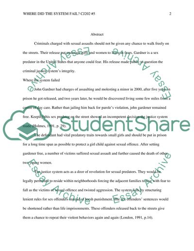 Why Sexual Assaults Should Not Have a Chance to Be Free