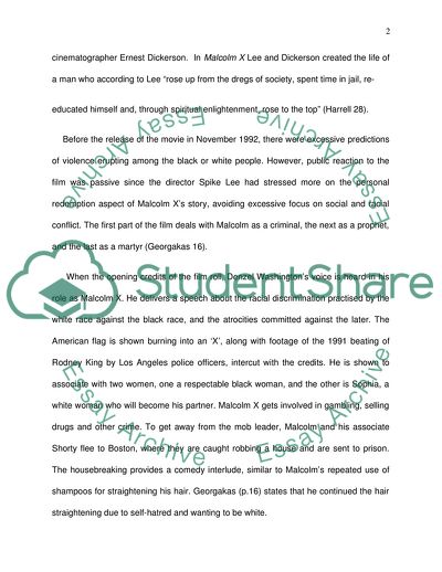 The Narrative and Cinematic Presentation of Malcolm X