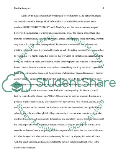 Media Analysis - Appropriate News Reporting and Inappropriate Reporting