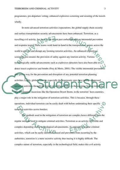 Terrorism and Criminal Activity