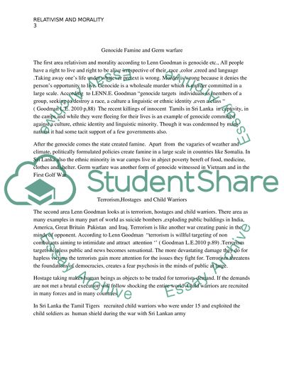 Relativism and Morality