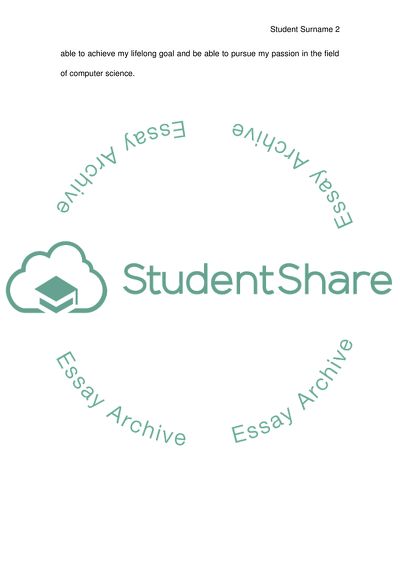 Personal statement for undergraduate admission