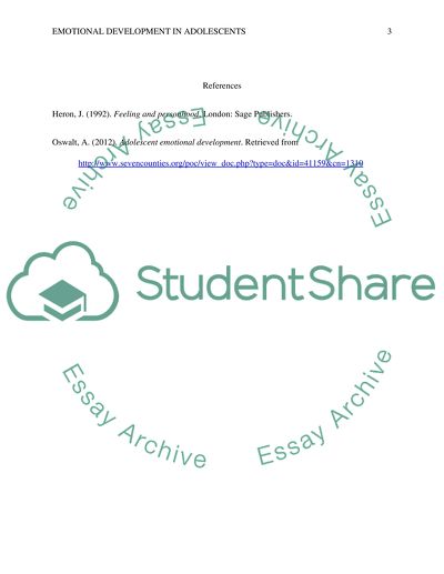 Emotional Development in Adolescents