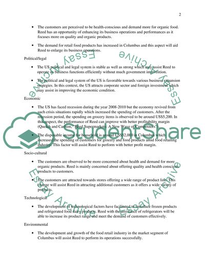 Reed Supermarkets - New Wave of Competitors