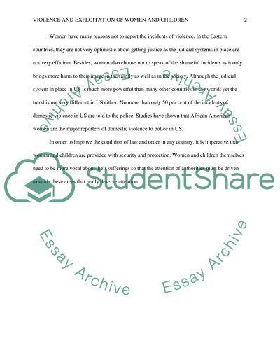 Violence and Exploitation of Women and Children