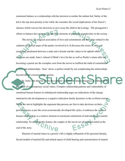 Juno: Sex Roles, Marriage, and Family in Transition to Real Life