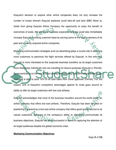 Marketing Communication Report on EasyJet