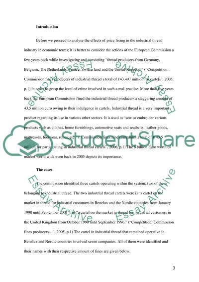 The Effects of Price Fixing in the Industrial Thread Industry