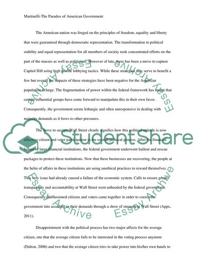 The Paradox of American Government