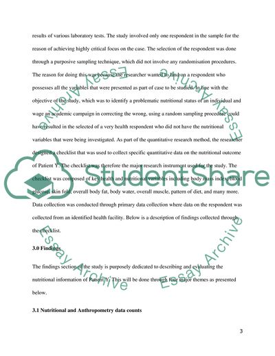 Nutritional Status of an Individual
