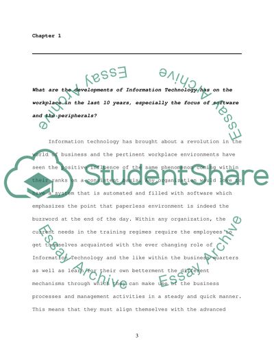 The Developments of Information Technology