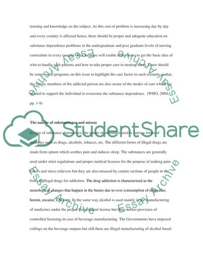 Care of Individual Who Is Substance Dependent