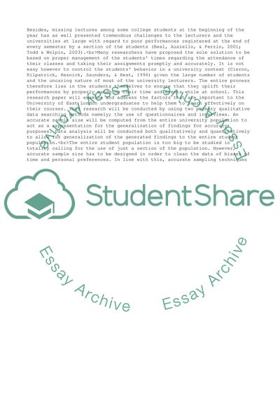 Academic Performance in the University of East London