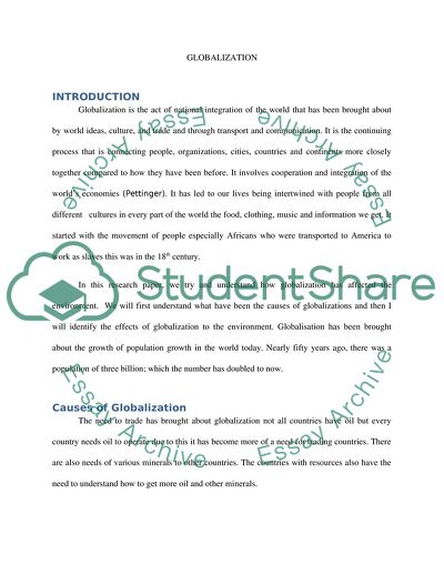 Costs and Benefits of Globalization