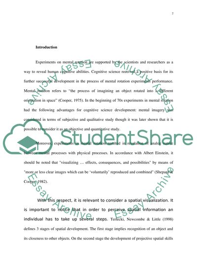 Place of Gender Role and Picture Interaction in the Process of Mental Rotation