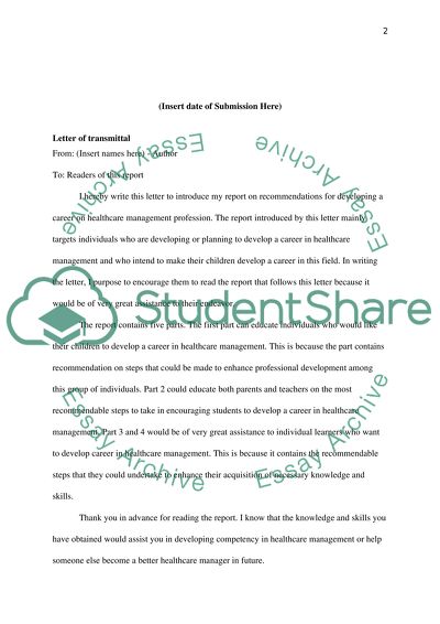 Formal analytical report on employment in thehealtcare field