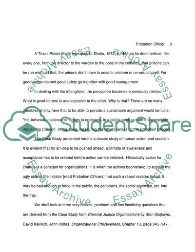 A Probation Officers View of Effectiveness