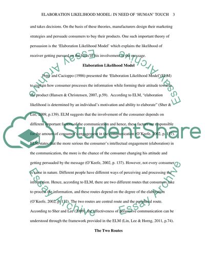 Elaboration Likelihood Model