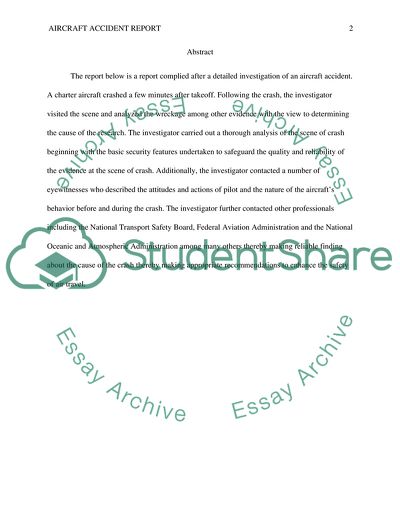 Aircraft Accident Report Project
