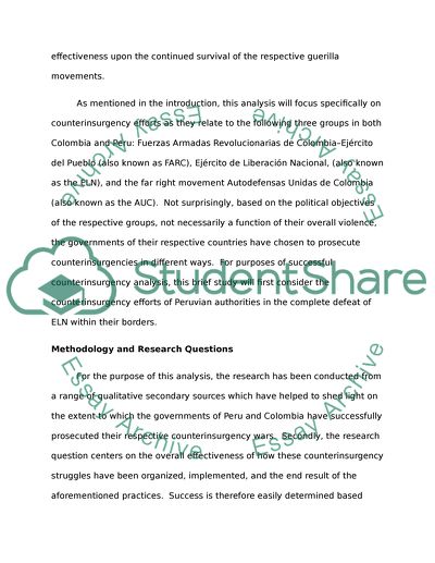 Effectiveness of Counterinsurgency Efforts Employed Against FARC, ELN, and AUC
