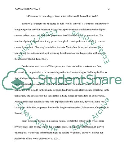 Consumer Privacy (Marketing Planning and Strategy) 2