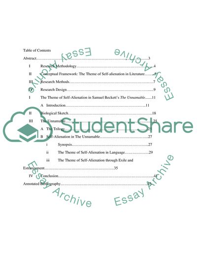 Self-Alienation in Samuel Becketts The Unnamable
