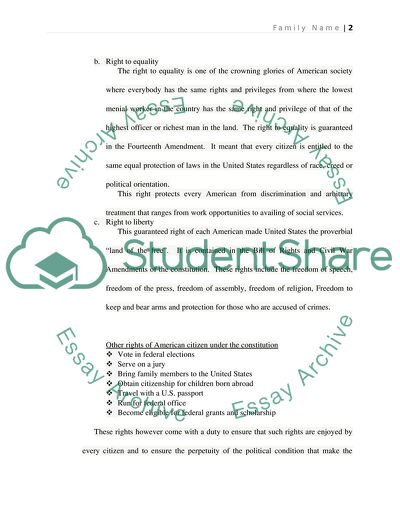 The Rights and Responsibilities that the Constitution Gives American Citizens