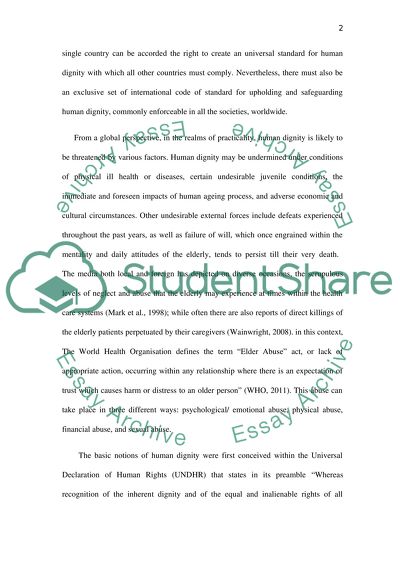 Introduction of Thesis Dignity in Elderly Care
